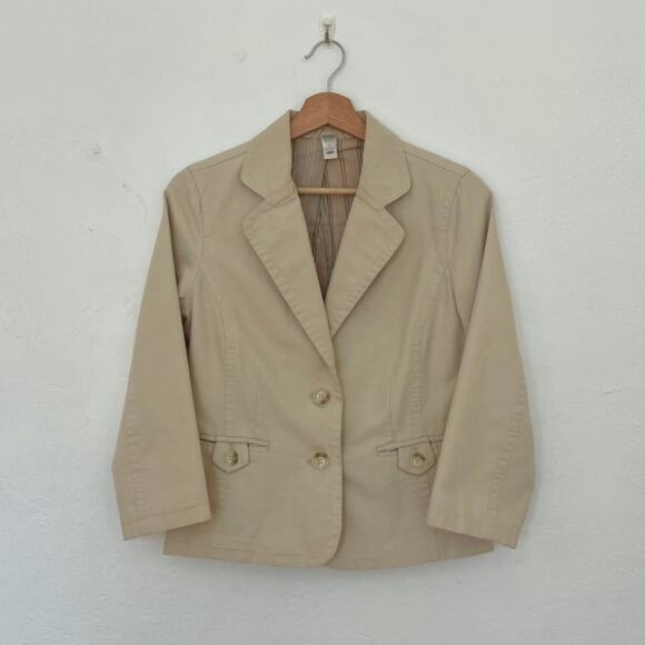 Old Navy – Y2K Cream Single-Breasted Cropped Blazer - Picture 1 of 7